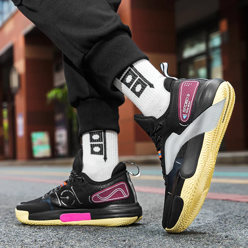 Мужские баскетбольные кроссовки дышащая уличная спортивная обувь для