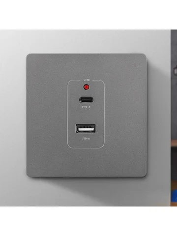Настенная встроенная розетка для скрытой установки, белая, серая, 86 тип USB Type-C, 20 Вт, быстрая зарядка, бытовая электрика, 220 В