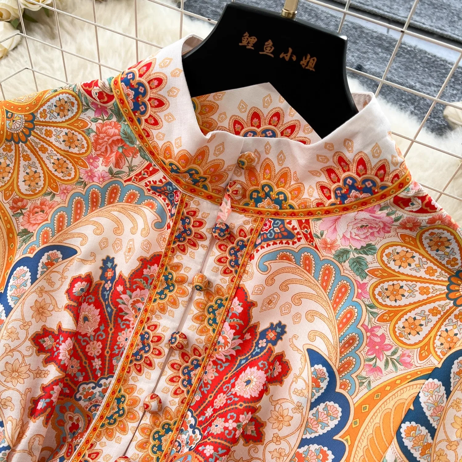 Лето-Осенний праздник мусульманская шифоновая классическая рубашка с цветочным