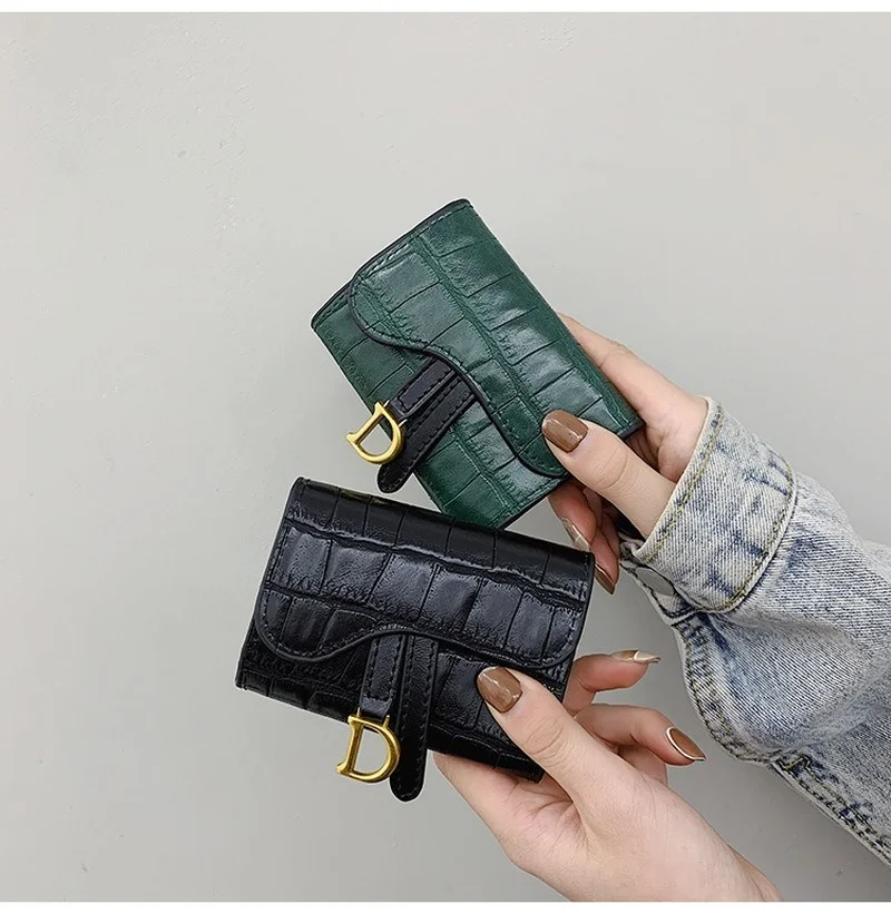 

New Women Short PU Wallet Large Capacity Folding Wallet Coin Purse Card Holder Hasp Wallet Fashion Clutch Coin Purse Cardholder