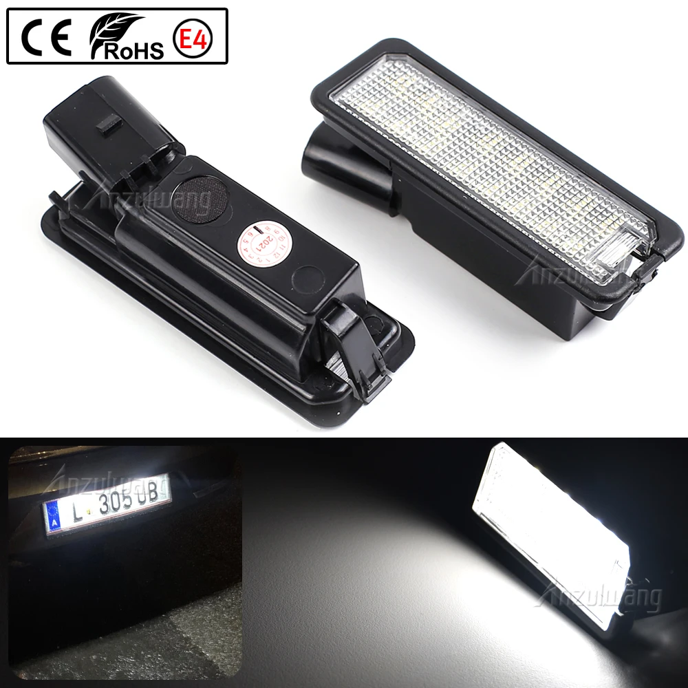

2 Pcs Car LED License Plate Lights 12V Working Lamp Replacement Car Light For VW GOLF 4 5 6 7 6R Passat B6 Lupo Scirocco Polo