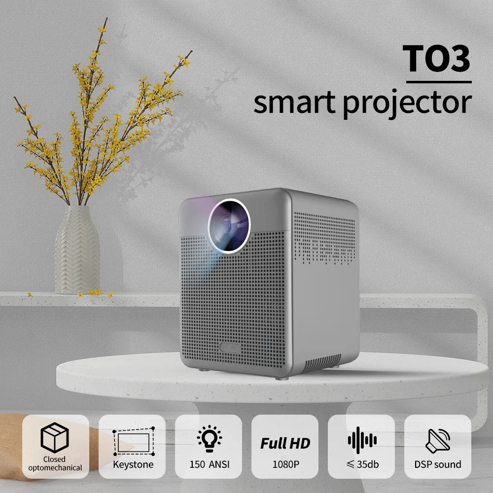 

Portable 5G WIFI Projector Full HD Mini Smart Real 1080P Android 9.0 Large Screen LED Bluetooth Movie Projectors Home Theater
