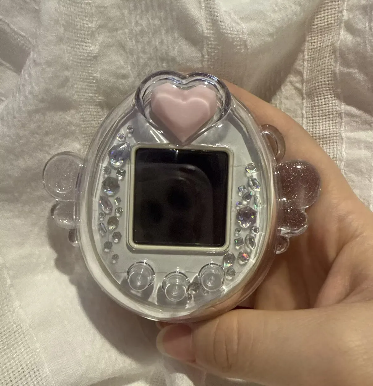 Фото Защитный чехол Tama Gotchi Ultra Clear Crystal Angel Heart, прозрачный блестящий чехол Tama Gotchi Ps Id Idl Meets Mix 4u 4u Plus №4