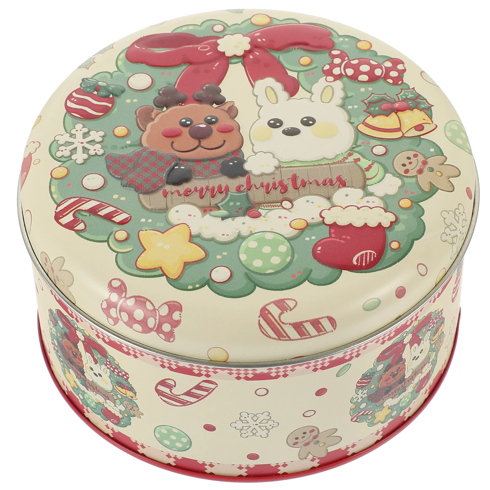 

Candy Tin Container Christmas Supplies Storage Holder Rabbit Tinplate Containers