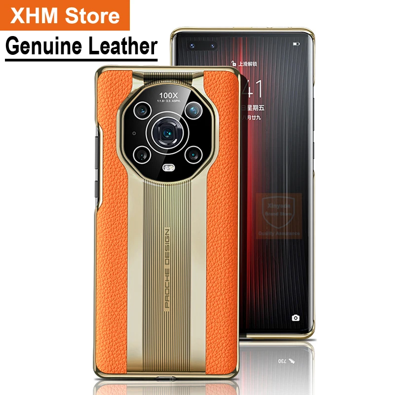 

Porcelain Genuine Leather Case For Huawei Honor Magic4 Pro Magic 4 Ultimate Matte Back Case For Honor Magic 4 Pro Cover Bumper