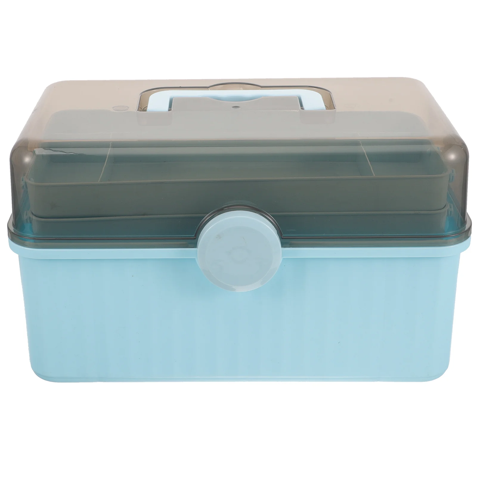 

Medicine First Aid Kit Emergency Tin Plastic Storage Organizer with Handle