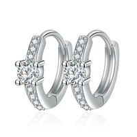 exquisite diamond small hoop earrings gorgeous zircon earrings for women girls party dance silver earrings temperament jewelry