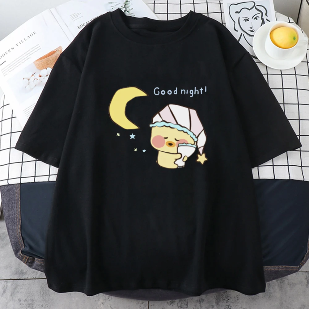 

Cartoon Lalafanfan Duck T-shirt Women Cute Prints Kawaii Tshirts 100% Cotton Funny Lala Fanfan High Quality Girls Tees Aesthetic