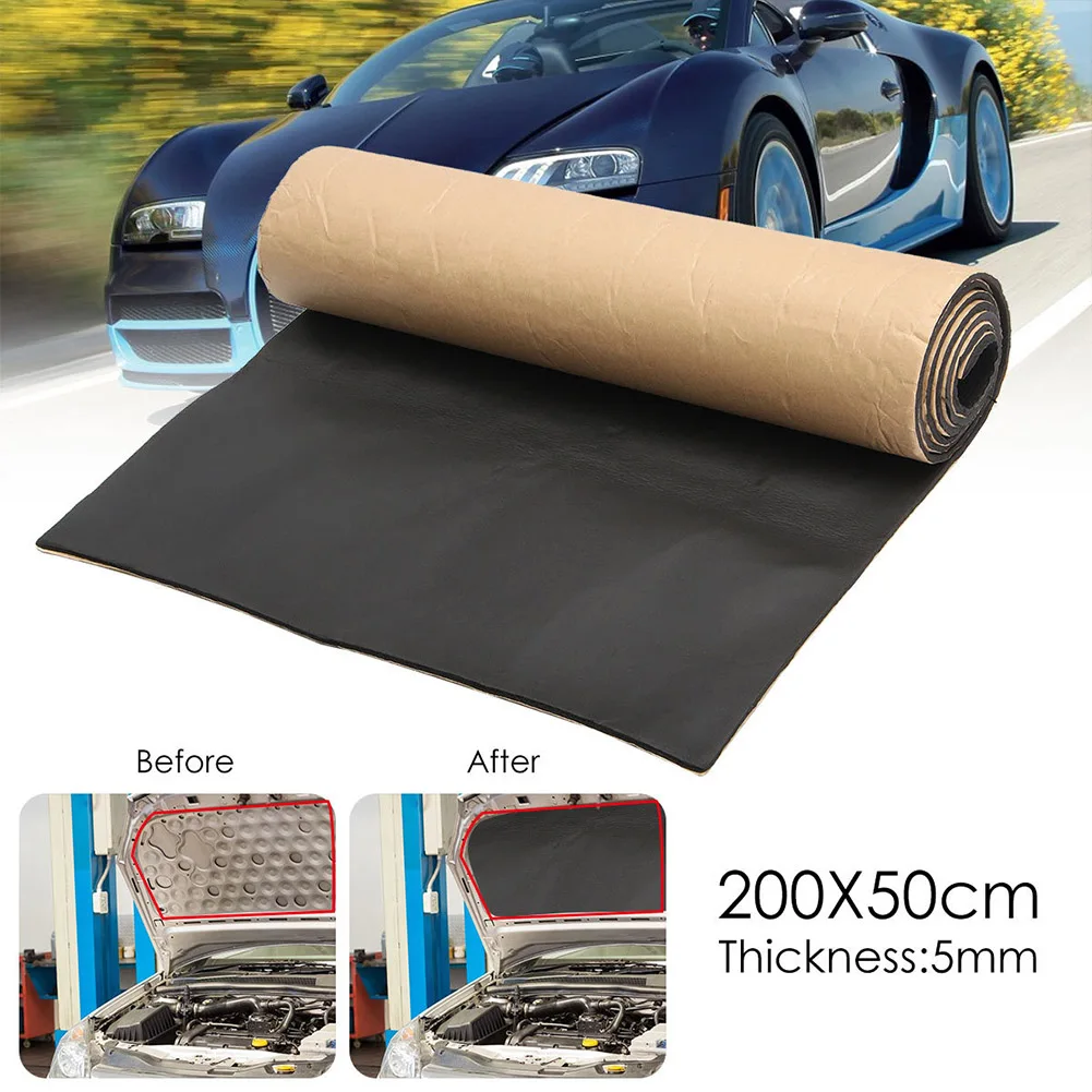 

200*50cm 5/6/10mm Car Sound Mat Proofing Deadener Heat Noise Insulation Deadening Mat Hood Closed Cell Foam Accessories