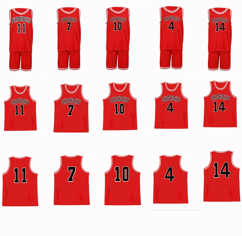 

Anime SLAM DUNK Cosplay Costume Basketball Uniform Tank Shorts Set T-Shirts Basketball Uniforms Men Red Sportswear Set