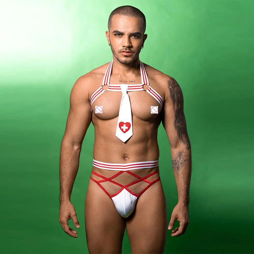 Стильное мужское сексуальное нижнее белье из двух предметов для ролевых игр