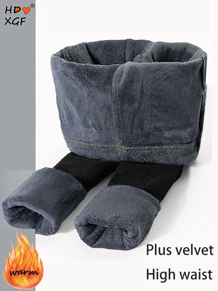 

Универсальные бархатные джинсовые брюки-карандаш, зимние однобортные утепленные джинсы с высокой талией, женские облегающие теплые брюки
