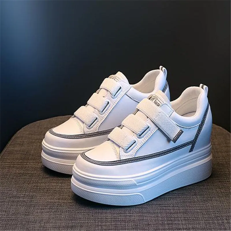 

Size 34 39 cowhide spring new small white shoes increased platform sports leisure vulcanized running shoes