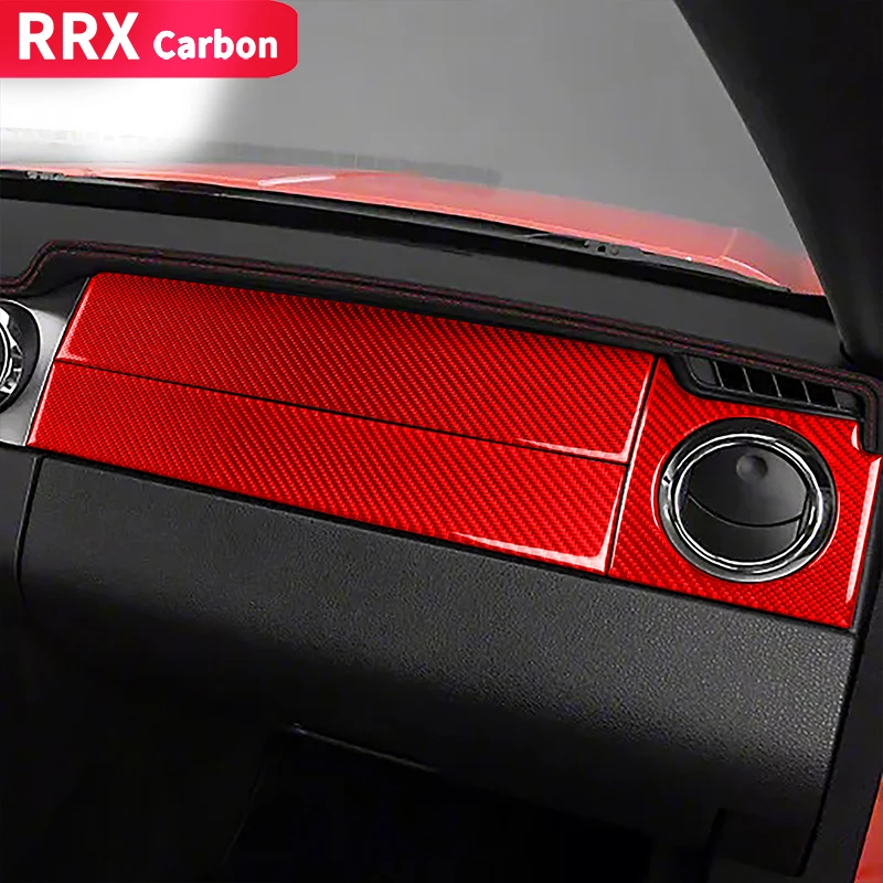 

RRX Carbon Fiber Car Copilot Air Vent Frame Set Interior Cover Sticker Trim Decoration for Ford Mustang GT 2005-2009 Accessories