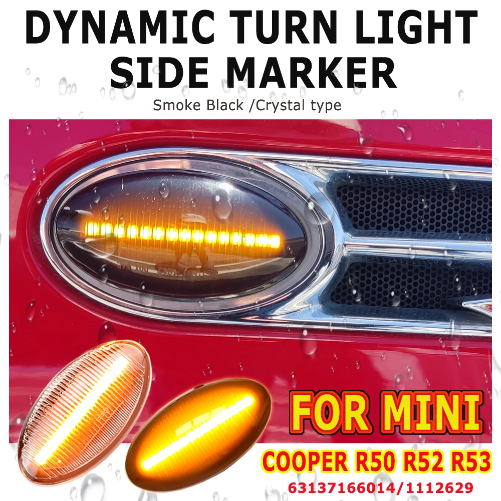 2 шт. динамическая фонарь с боковым ретранслятором для BMW MINI Cooper R50 R52 R53 2002-2008 |