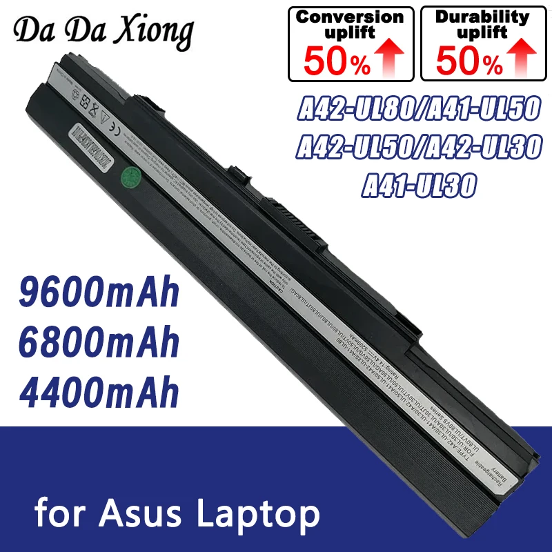 Фото Аккумулятор 9600 мАч для Asus U53F U53J U53JC U52F U43F U43J U43JC U33JC U33J UL80Vt UL50Vt UL30 UL50 UL80 A42-UL30 A42-UL50 №1