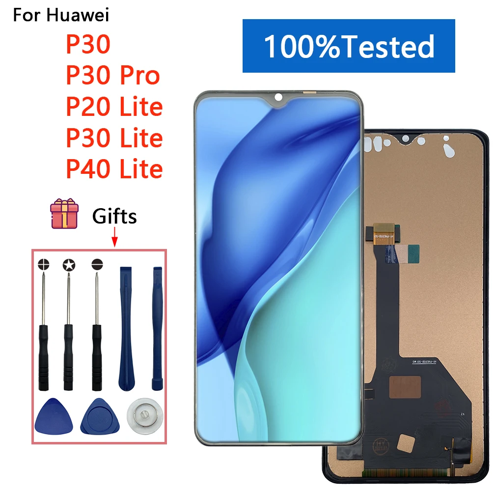 

100%Tested LCD For Huawei P20 P30 P40 Lite P30 Pro LCD Display Screen Touch Digitizer Replacement Screen Assembly Parts No Frame