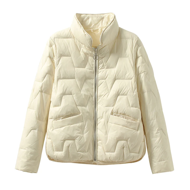 -10 cold Winter Autumn Ultra Light Women 90% White Duck Down Jacket Short Outwear Casual Lightweight Solid Color Warm Snow Coat