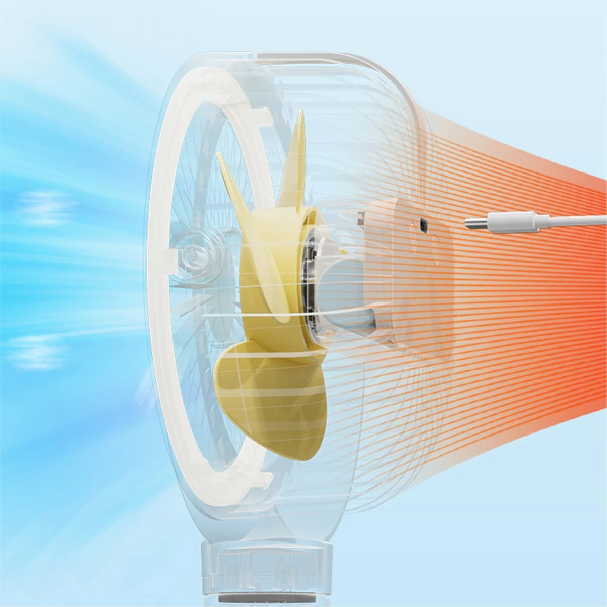 Розовый портативный перезаряжаемый вентилятор для детской коляски клипса