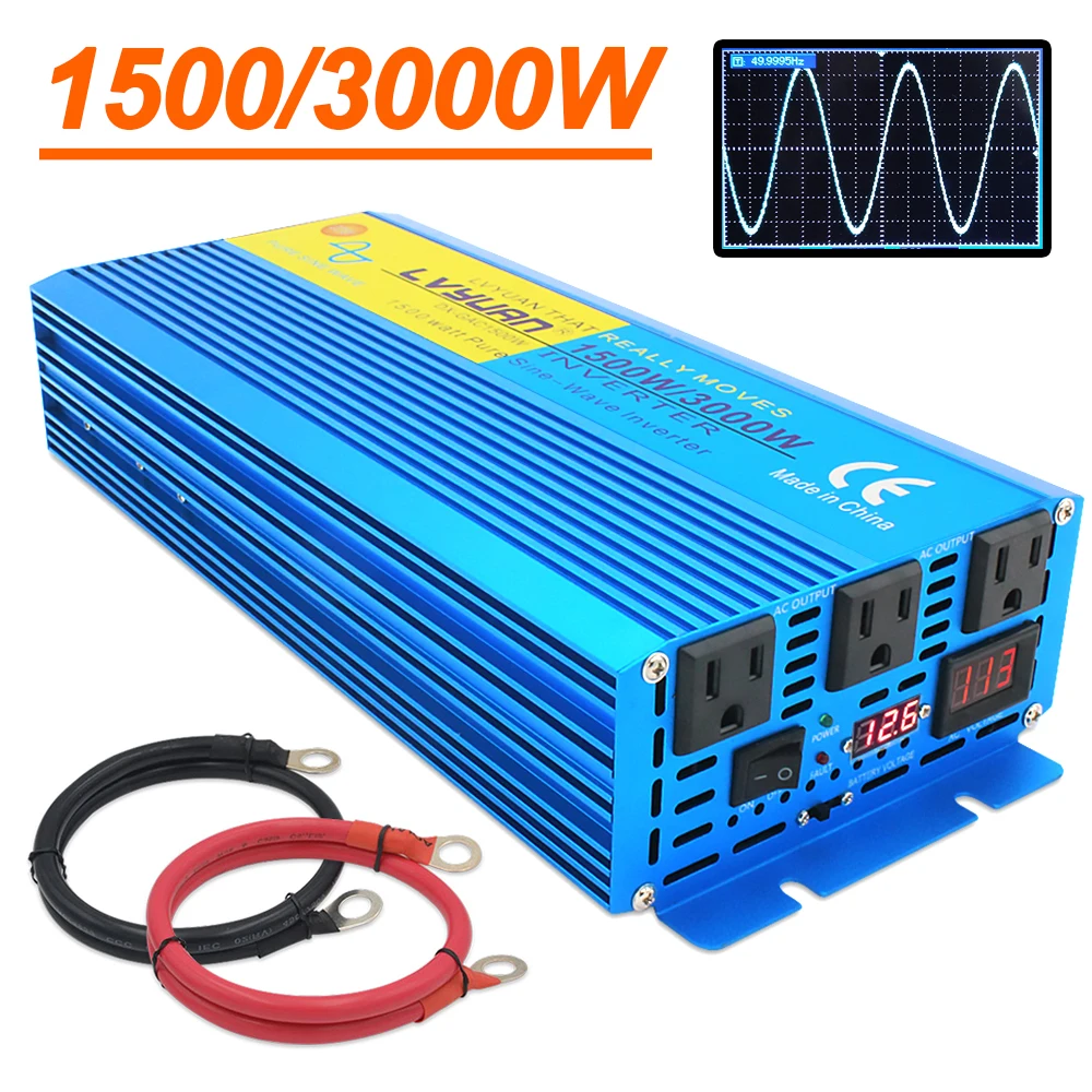 Инвертор немодулированного синусоидального сигнала 3000 Вт 12 В/24 В постоянного