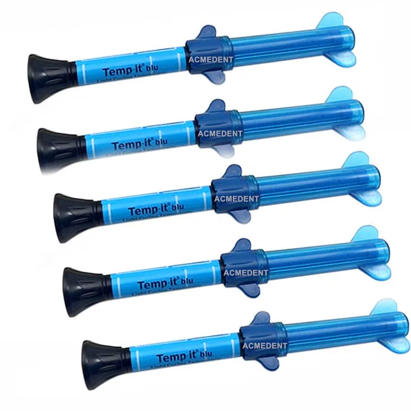 

5PCS Dental SPIDENT Temp it Light Curing Temporary Filling Elastic Composite Seal Blue