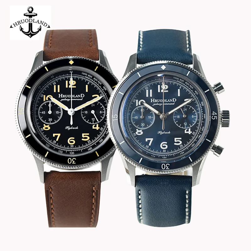 

Винтажные наручные часы-авиаторы Hruodland VK64, кварцевый хронограф, сапфировый кристалл, Керамическая рамка, нержавеющая сталь, 40 мм, F019