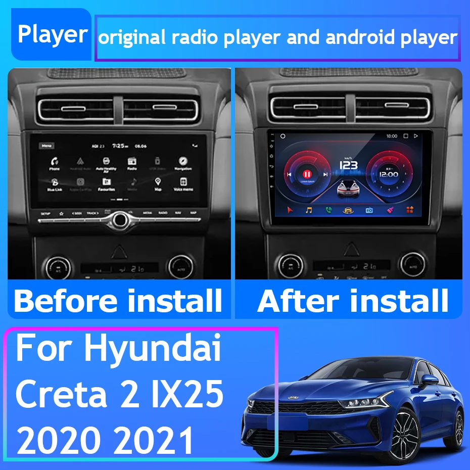 Автомагнитола для Hyundai Creta 2 IX25 2020 2021 автомагнитола Carplay GPS-навигация Android стерео