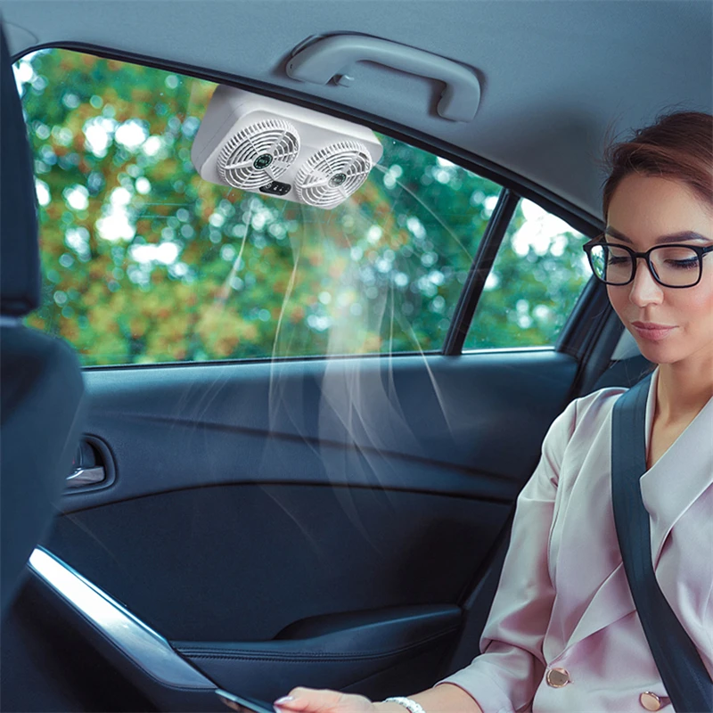 Автомобильный USB-вентилятор с двойной головкой автомобильный вентилятор