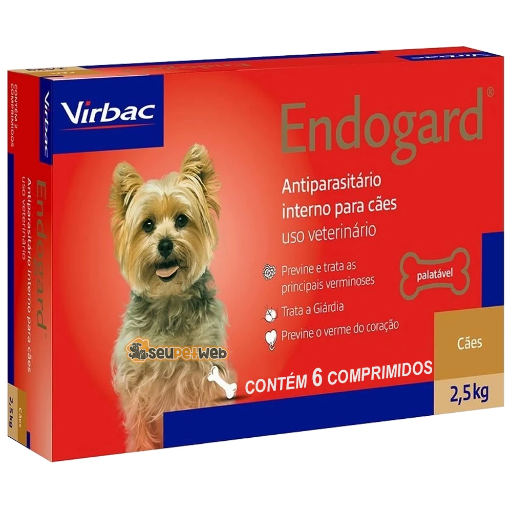 

Vermífugo Endogard Virbac Dogs Up to 2,5Kg Box With 6UN