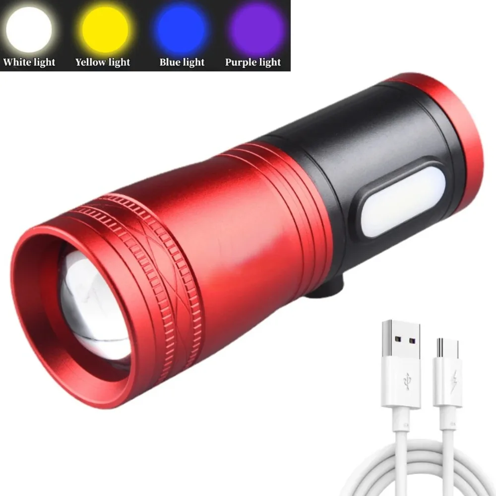 

Портативный Перезаряжаемый Фонарь Для Рыбалки, Водонепроницаемый Светодиодный Фонарь В Сине-фиолетово-бело-желтых Цветах