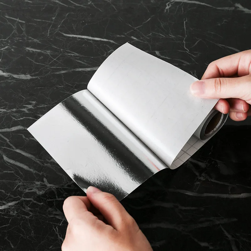 sticky type easy to clean kitchen counter high temperature resistant aluminum foil kitchen sink corner antifouling sticker free global shipping