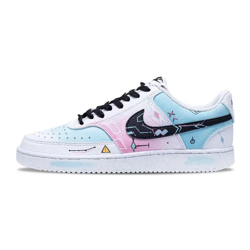 【Настроить】Nike Court Vision 1 обувь для скейтбординга мужские низкие розовые/черные