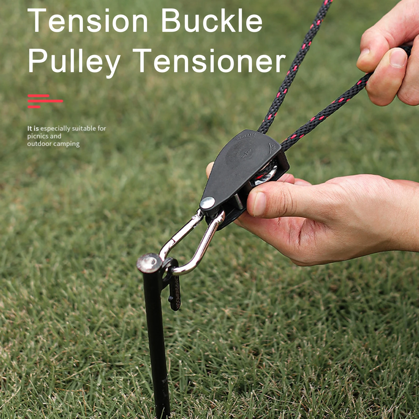 

Pulley Heavy Duty Adjustable Grow Light Ratchet Rope Hanger for Camping Awning Wind Rope Tent Fixed Buckle Pulley Tensioner