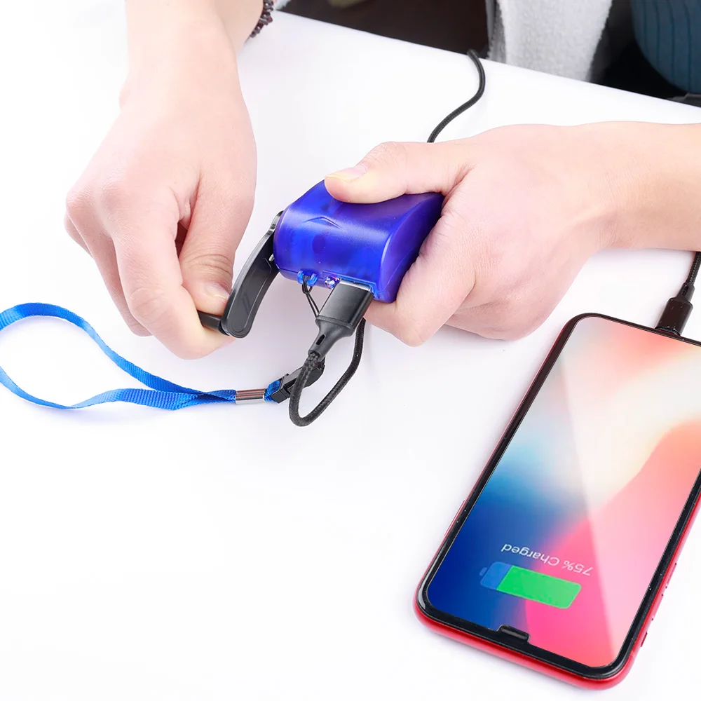 outdoor travel mini hand winding charger portable universal hand crank usb mobile phone emergency chargers fast charging free global shipping