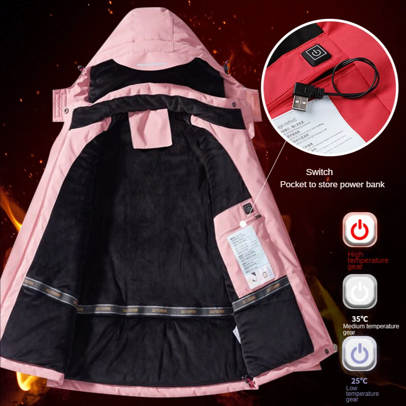 Constant Temperature Warm and Waterproof USB Charging Heating Cotton Padded Clothes Men's and Women's Clothing Jackets