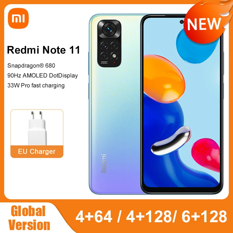 Смартфон Xiaomi Redmi Note 11 Snapdragon 680 восемь ядер 50 МП четыре камеры 33 Вт Pro быстрая