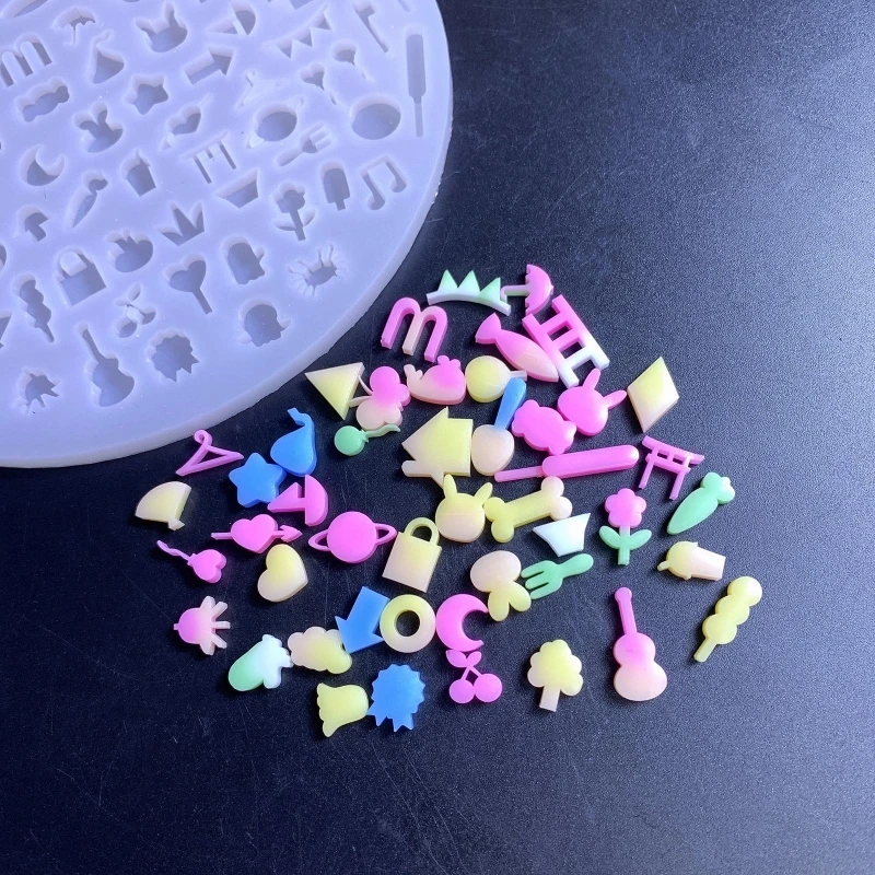 

M2EA Shiny Glossy Geometry Filler Various Symbols Silicone Epoxy Resin Mold DIY Keychain Pendant Jewelry for Bag Decorations