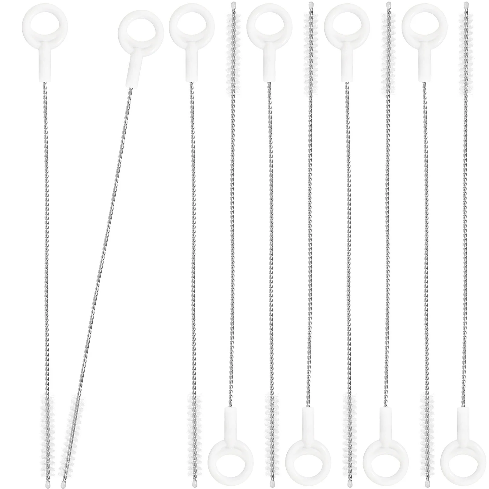 

10 Pcs Long Straw Brush Reusable Cleaners Stainless Brushes Cleaning Straws Small Steel Glass Metal Water Bottles