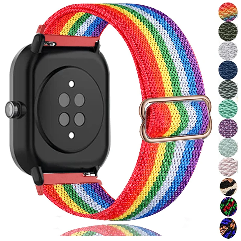 

20mm/22mm band For Amazfit GTS 4/2/2e/3/GTS2 Mini/GTR/4/3/Pro/GTR2/42mm/stratos Nylon Elastic Watch Bracelet Amazfit bip strap