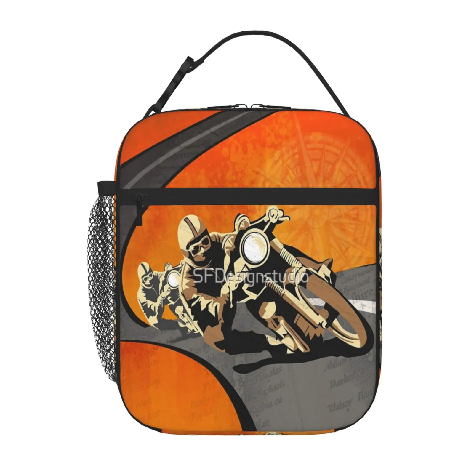

Retro Motorcycle Isle Of Man TT Poster Lunch Box Thermal Picnic Lunch Bags For Women Lunch Box Lunch Tote