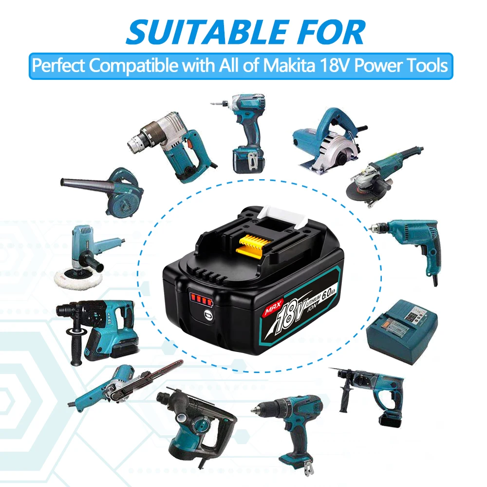 Новинка 2023, запасная литиевая батарея для Makita BL1860 BL1850B BL1850 BL1840 BL1830 BL1820 BL1815 bl1445 bl1460