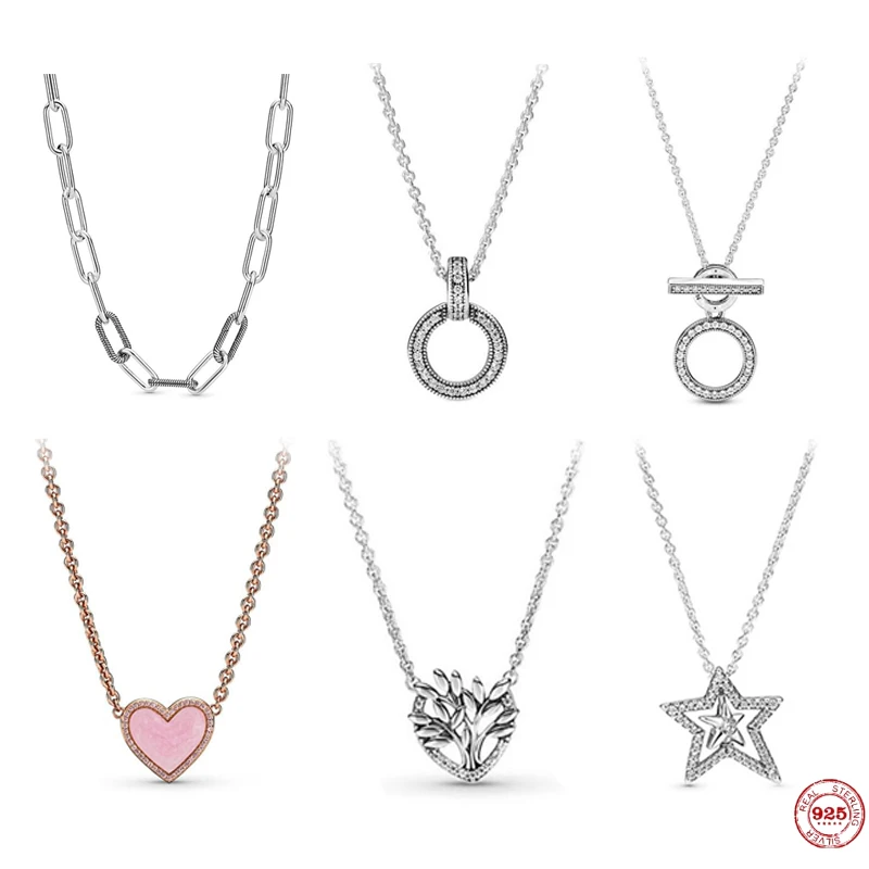 

100% 925 silver new Me series chain necklace suitable fit Pandora Me series pendant DIY exquisite jewelry gift ladies
