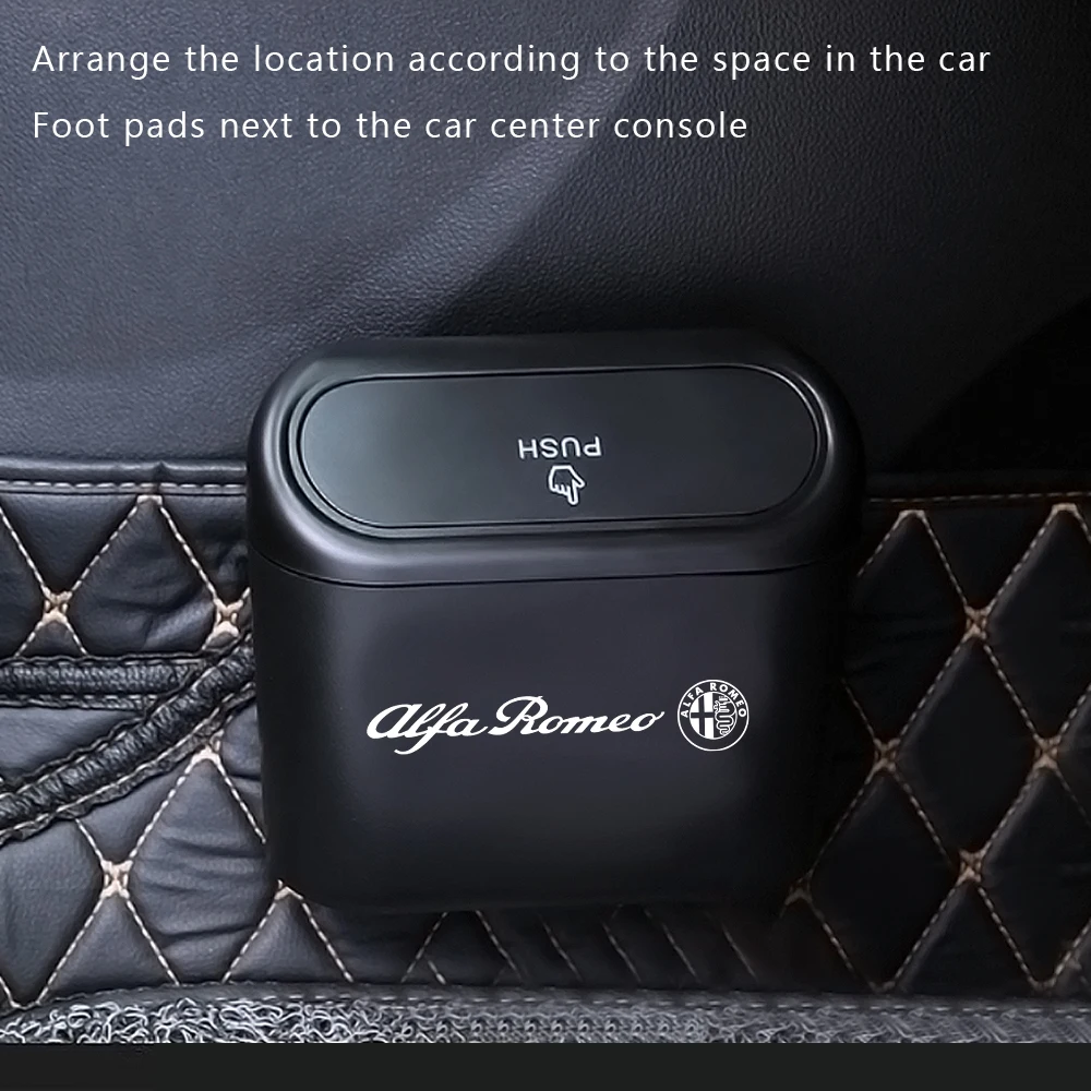 

Car Push Bin Storage Garbage Scrap Ashtray Dust Car Interior Supplies For Alfa Romeo Giulia Giulietta 159 Mito Spider GTA
