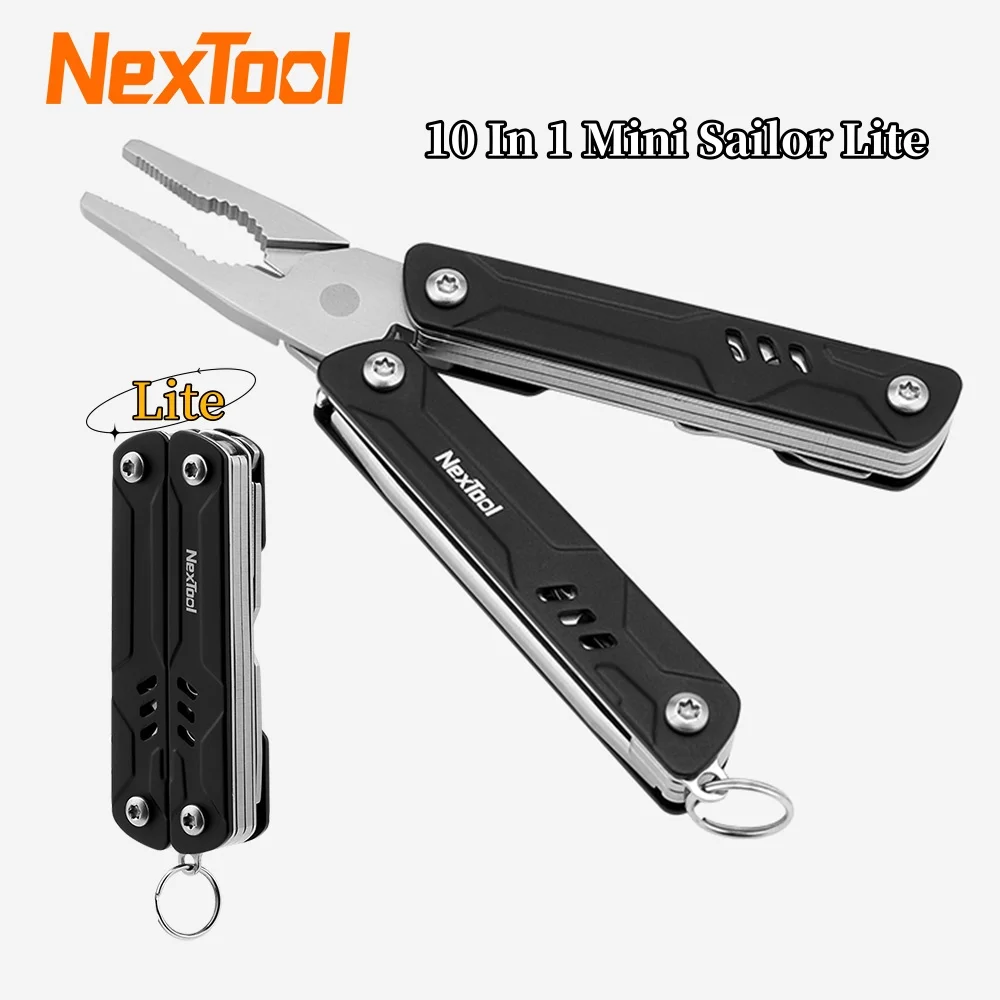 Фото NexTool 10 в 1, мини-матросские плоскогубцы, универсальный инструмент, складные ножницы, отвертка, портативное уличное оборудование EDC, ручные инструменты №1