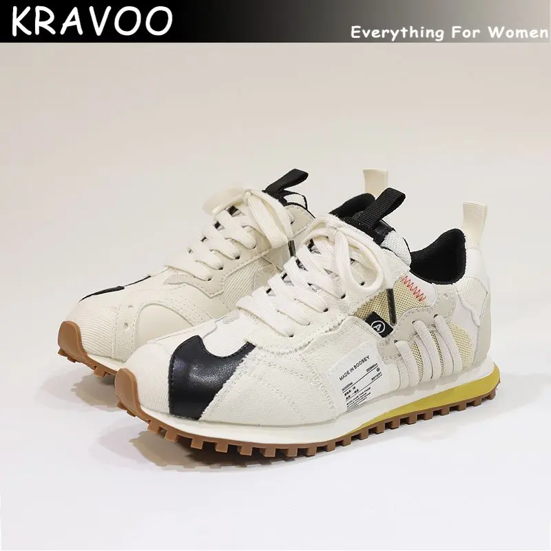 

Классические винтажные женские кроссовки KRAVOO INS, комфортная спортивная обувь 2023, спортивные кроссовки, теннисная женская спортивная обувь, повседневные женские кроссовки