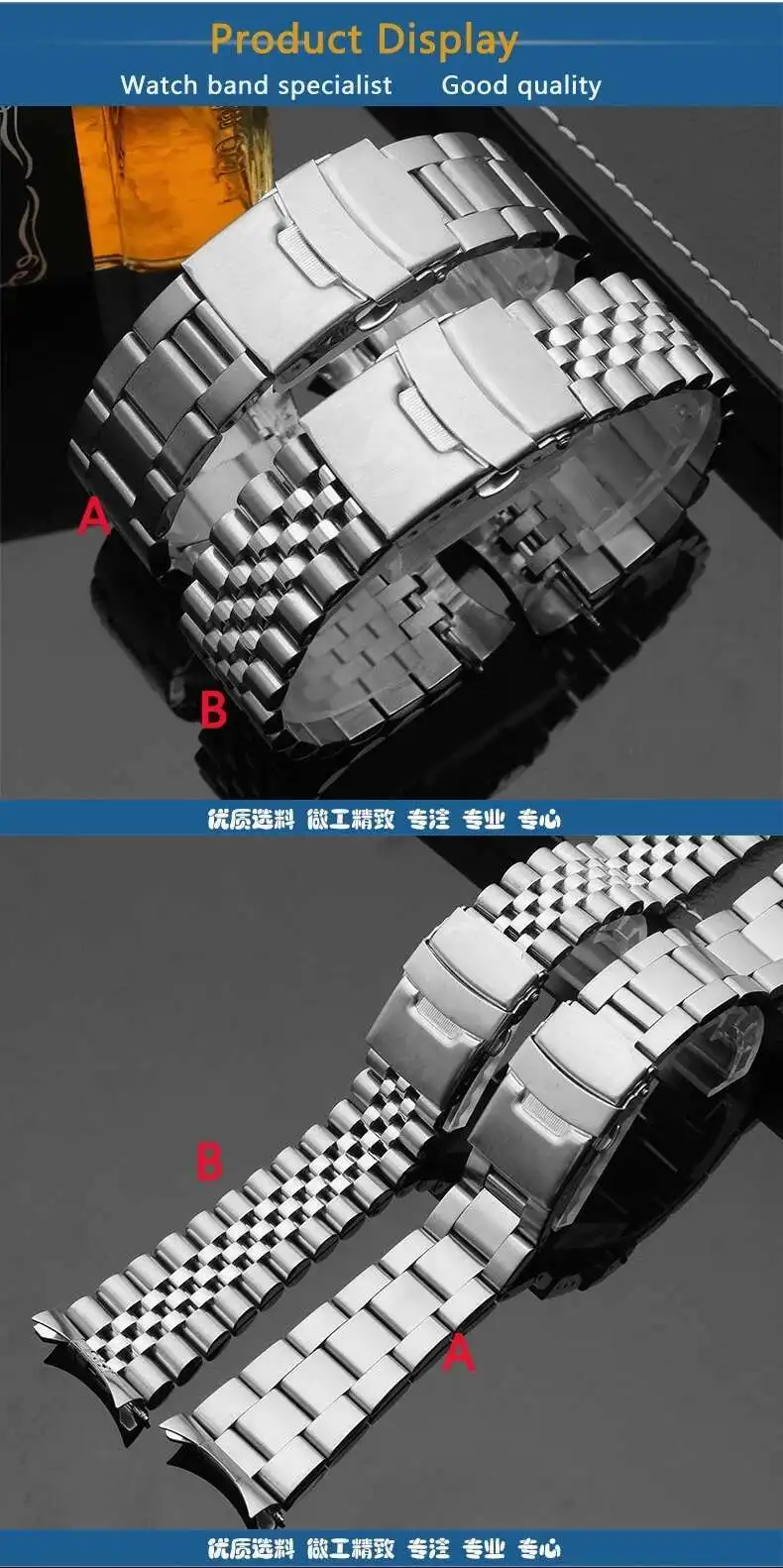 Фото Мужской браслет из нержавеющей стали Originalstype для Skx007/009 SKX175 SKX173 20 мм 22 мм изогнутый ремешок для часов №3