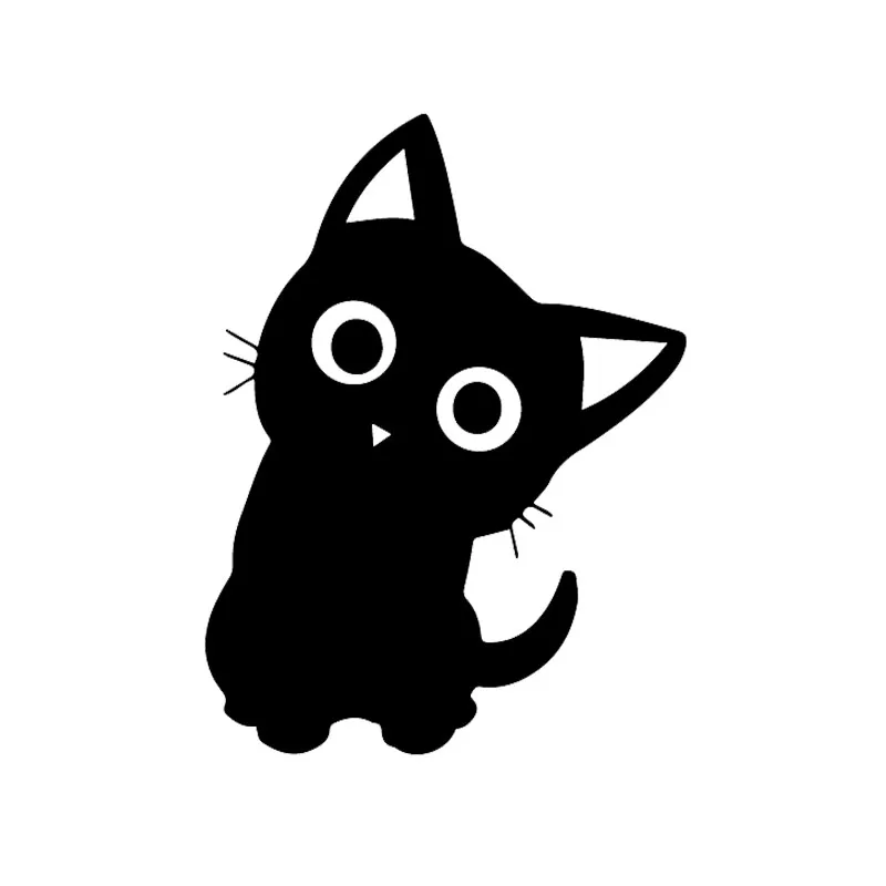 

Cute Cartoon Kitten Pet Cat Funny Vinyl Decal Window Decor Car Sticker Black/Silver,15cm*11cm