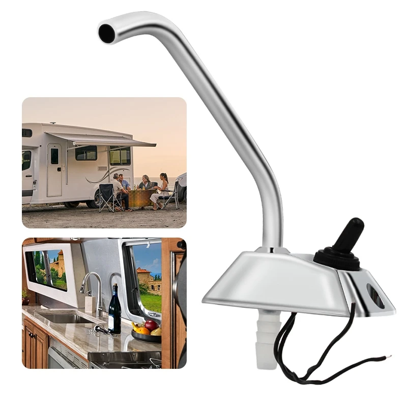 

Кран для кухонной раковины RV, кран с носиком, кран для воды с одним отверстием, кран для кемпера, фургон, полностью Поворотный на 360 градусов, краны