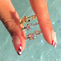korea star crystal joint ring for women female cute finger rings romantic birthday gift for girlfriend fashion zircon jewelry