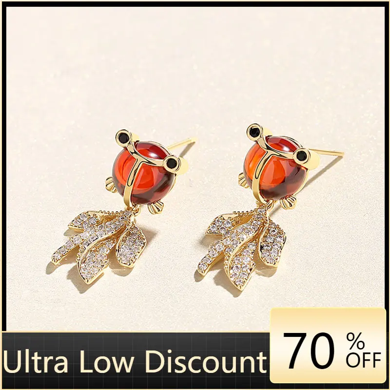 

Little Goldfish Earrings Female Korean Style Temperament Earrings 2022 Trendy Earrings Elegant Fashion Simple Exquisite Earrings